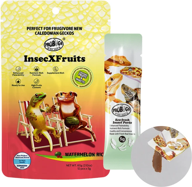 페이토 인섹트엑스 후르츠 수박 60g (12개입) 프로벅스 짜먹는 급여 편리한 도마뱀사료, 12개, 5g - 쿠팡