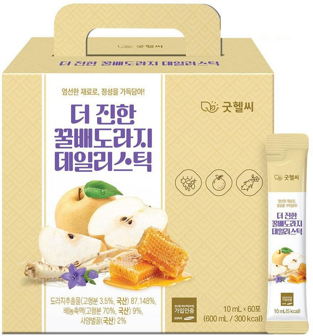 굿헬씨 더진한 꿀배도라지 데일리스틱, 5개, 600ml