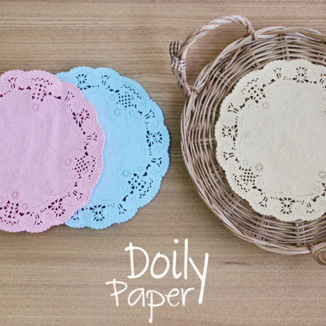 도일리페이퍼원형10cm-핑크(10p)내외, 1개