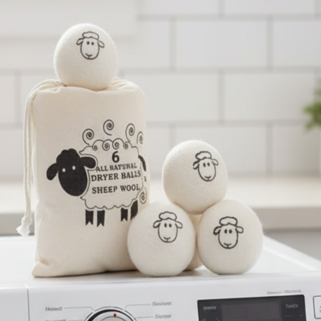 리빙다이스 전기절감 주름완화 건조기 양모 울 드라이어 볼, 6개, 화이트