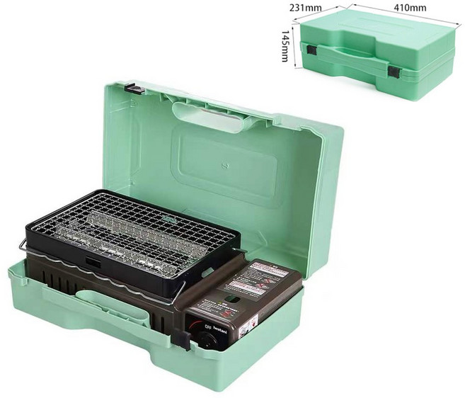 이와타니 야끼화로 야키화로 CB-ABR-2 버너 꼬치구이 IWATANI 캠핑화로, 오븐 세트 슈트케이스 1개, 1개