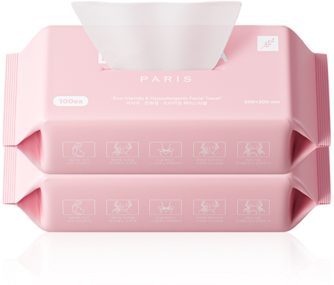 데오라 부드러운 순면 일회용 페이스타올, 2개, 100매