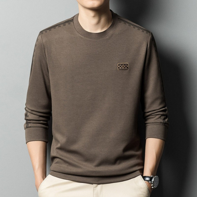 가을 남성 와플 맨투맨 오버핏 와플 긴팔 티셔츠 남자 코디용 기본 긴팔 겨울 내복 상의