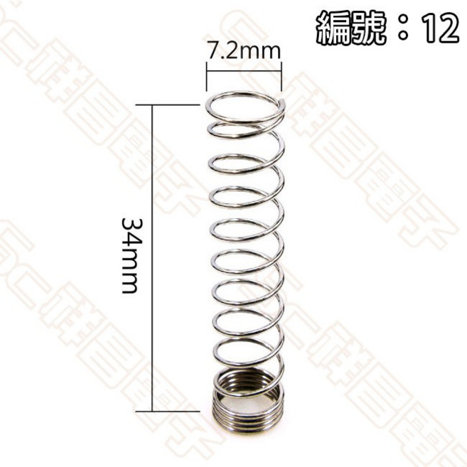 祥昌電子 圓柱型壓縮彈簧, 1個, 編號 12 5入