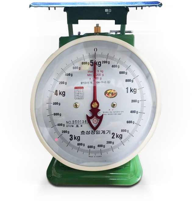 효성 접시지시저울5kg / 5키로저울 앉은뱅이국산저울 시장저울 저울5키로 접시지시저울 접시저울 저울 국산저울 앉은뱅이저울, 녹색, 5kg