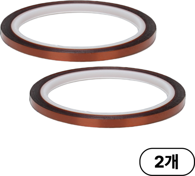 끈적임 제로 260도 가능 내열 전사 테이프 5mm 33M, 2개