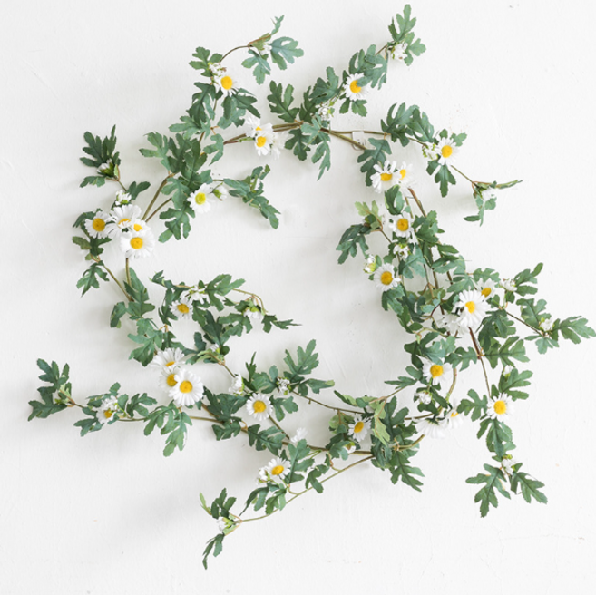 하이오브제 데이지 넝쿨 조화 인조 꽃 플라워 가랜드, 화이트