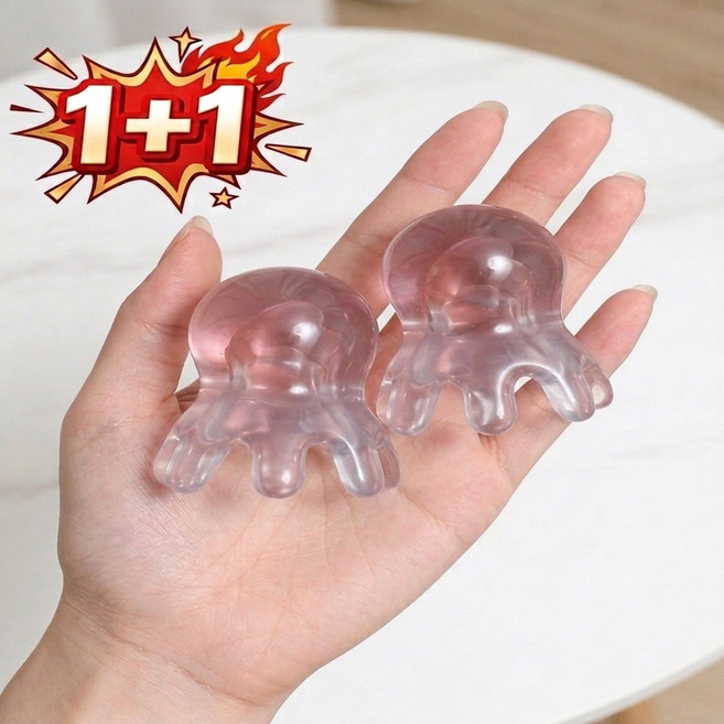 어반잇 문어 두피 괄사 마사지기 1+1, 핑크+핑크, 1개