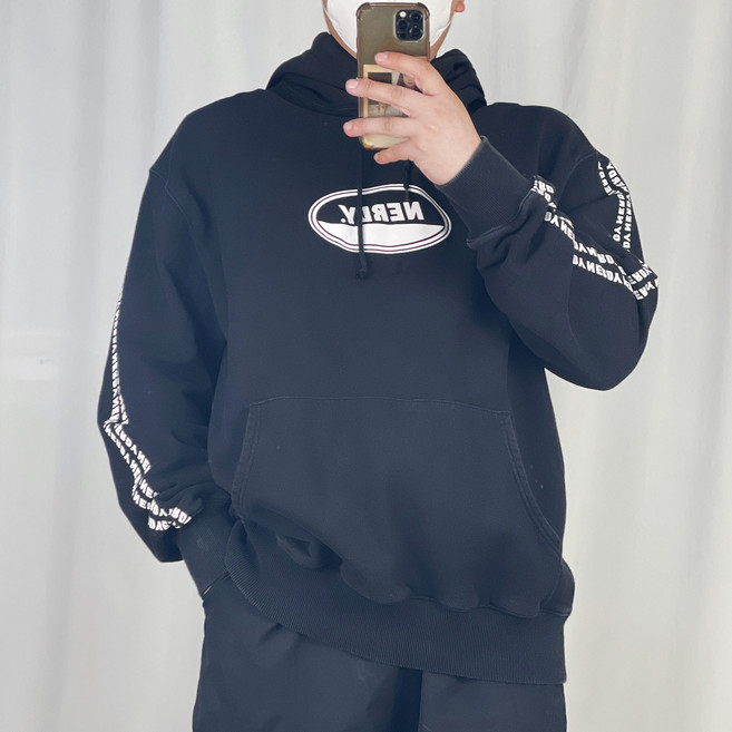 (구제의류)널디 블랙 사이드라인 후드티 L / 빈티지아워 250606