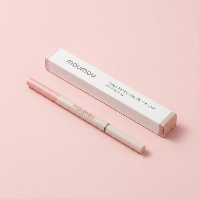 [정품] moumou 모우모우 애교플러팅 이지핏 플랫 듀오 /애교살 펜슬 언더아이 라이너 볼륨 음영 듀얼 펜슬 자연발색 눈밑 메이크업, 1개, 요염핑