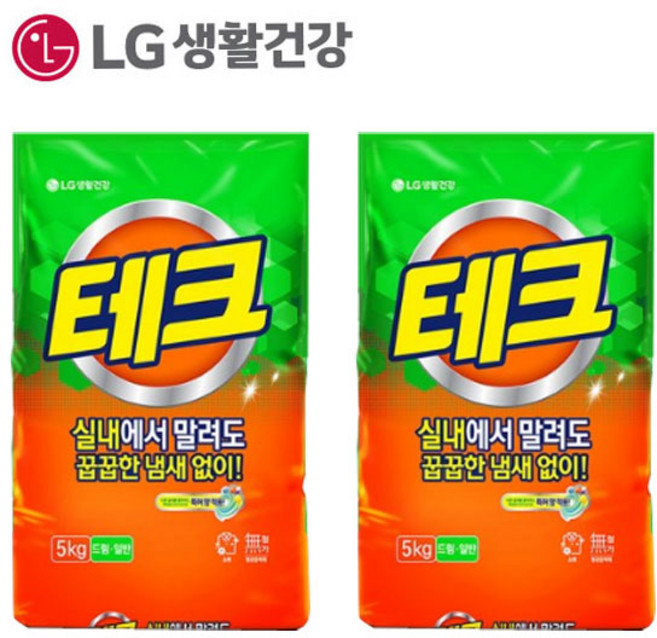 테크 실내건조 가루세제 5kg, 2개