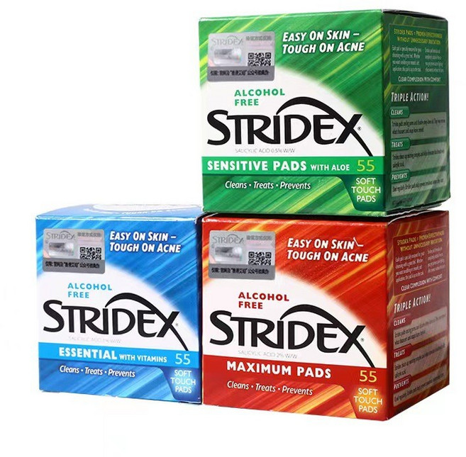 Stridex 美國 水楊酸棉片 55片, 1個, 綠色