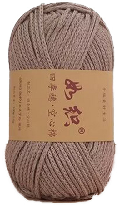 2MM空心棉繩100G編織DIY手作棉線杯墊圓股線空心線手工編織棉麻, 1個, 14-駝色
