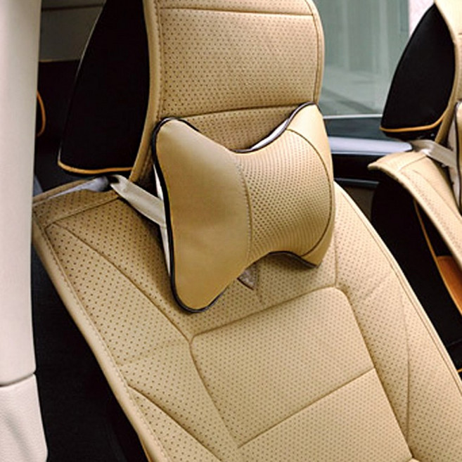 차량용목쿠션 헤드레스트 자동차목받침 차량 목베개, 브라운