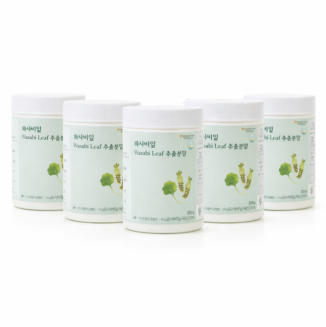 와사비잎 wasabi Leaf 추출분말 국내산, 5개, 200g