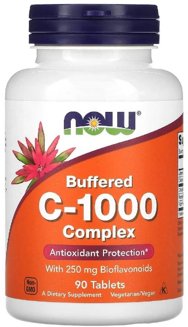 나우푸드 완충형 비타민C-1000 컴플렉스 바이오플라보노이드 함유 90정, 1개 - 쿠팡