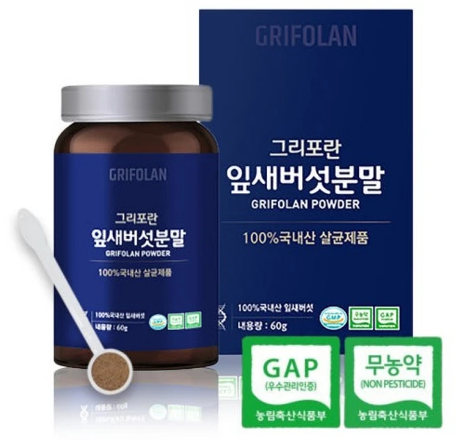 윤상철그리포란 윤상철 100%잎새버섯 분말 60g 살균 무농약 국내산, 1개 - 쿠팡
