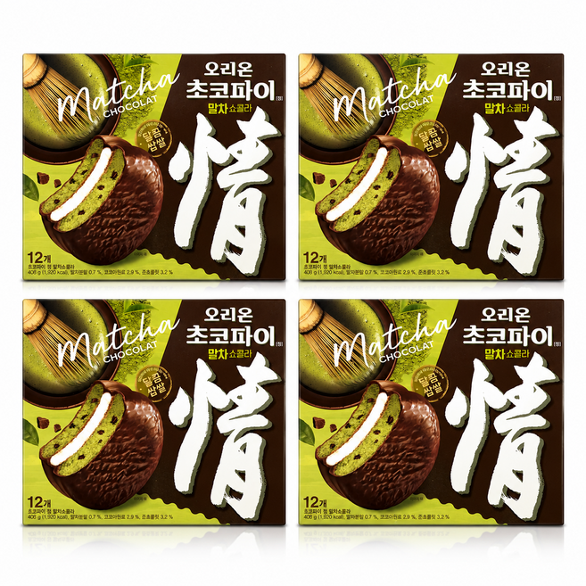 오리온 초코파이 말차쇼콜라 12P 408g x 4개