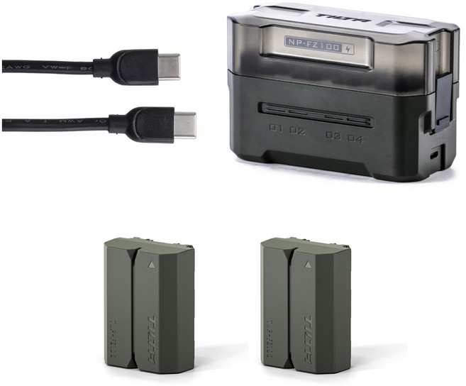틸타 소니 FZ100 배터리 4채널 호환 충전기 C타입 2배터리팩 키트 TBC-FZ100-A-GN, 1개