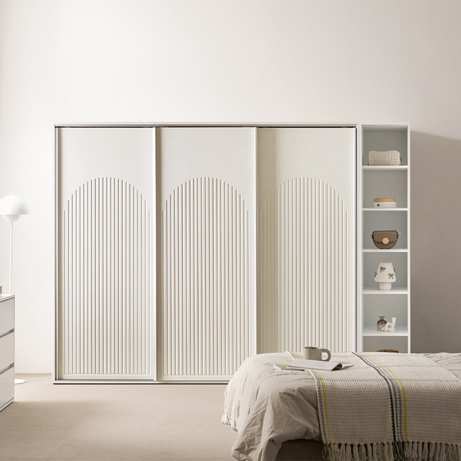 루이 슬라이딩 옷장 2400 템바보드 E0 슬라이드 미닫이 장롱, 2400(긴옷장+콤비옷장+2단서랍장), 라이트우드 템바보드