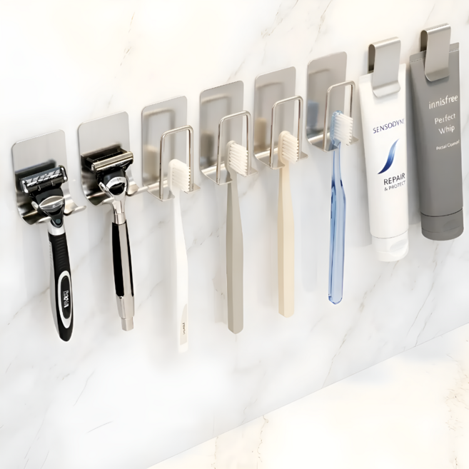 루세리온 무타공 304 올스텐 칫솔걸이 칫솔꽂이 세트, 1개, 4인용 (루세리온)