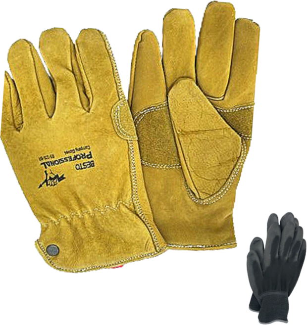 베스토 소가죽 캠핑 장갑 프로페셔널 BS-220-BR 작업용 불멍, 1개, 브라운