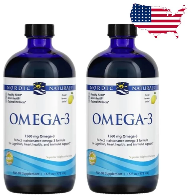 노르딕 오메가3 피쉬오일 액상 1560mg 473ml 지방산 EPA DHA 2개 - 쿠팡