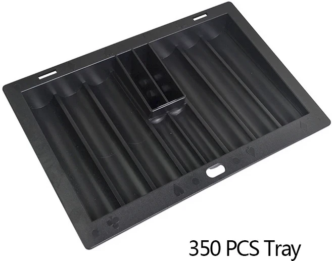 쿠쿠스토어 350/500pcs 텍사스 홀덤 포커 칩 트레이 블랙 잭 플라스틱 도박 카지노 클럽 보드 게임, 01 China Mainland