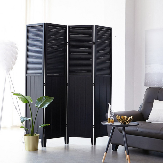 [베스트리빙] 갤러리 공간분리 인테리어 원목 3단4단 가벽 파티션 3colors 2size, 12.갤러리/블랙, 4단, 블랙