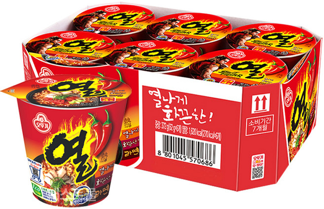 오뚜기 열라면 소컵 62g, 6개