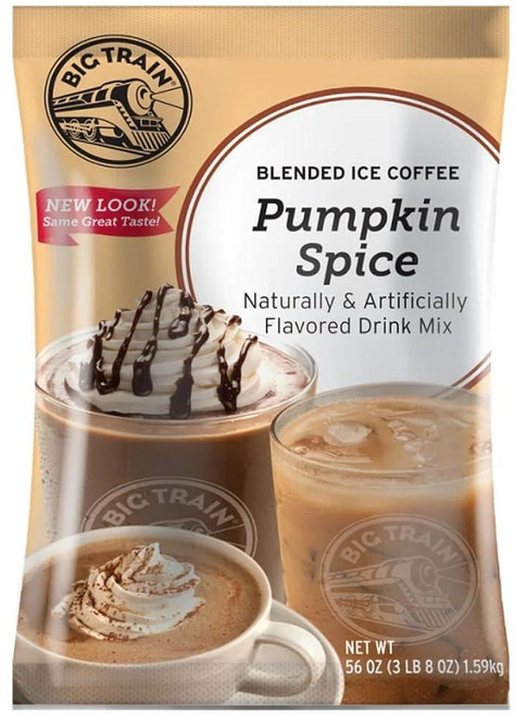 Big Train 바닐라 차이 티 라떼 인스턴트 파우더 믹스 각종, Pumpkin Spice, 56 온스 (1팩), 블렌디드 아이스 커피