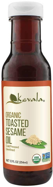 Kevala 유기농 토스티드 참기름 – 12온스 354ml 냉압착 식용유 구운 참깨 정제되지 않은 172215, Kevala 유기농 토스티드 참기름 – 12온스 354, 1개
