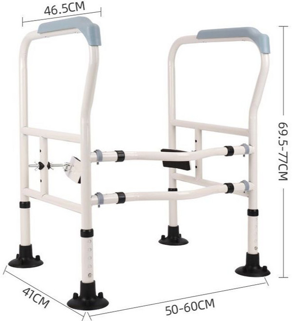 馬桶扶手架 起身輔助架 浴室安全扶手, 1個, 白色-豪華款【加粗加厚大吸盤】贈加厚坐墊