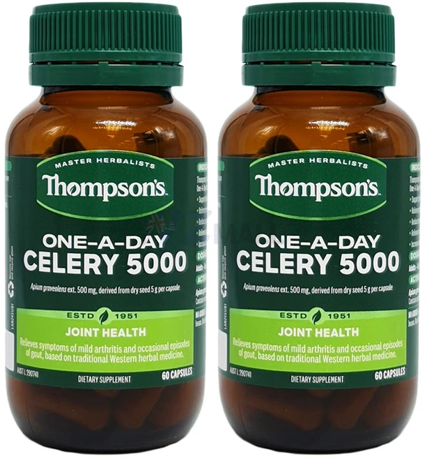 호주코알라몰 톰슨 셀러리 5000mg 60캡슐 2개 Thompson's Celery Seed, 60정 - 쿠팡