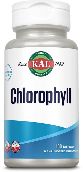 KAL 엽록소 정제 20mg 100정 KAL Chlorophyll Tablets 20 mg 100 Count, 1개 - 쿠팡