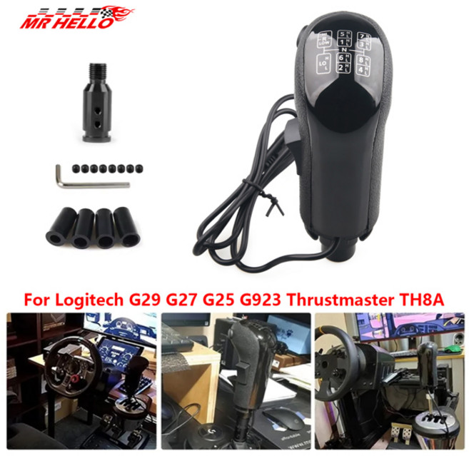 트럭 시뮬레이터 PC USB 기어 변속 노브 로지텍 G29 G27 G25 G923 스러스트마스터 TH8A 호환 ATS ETS2용 고저 기어 변속 노브