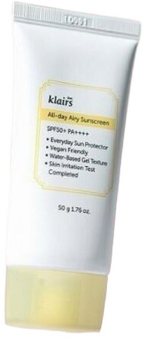 디어클레어스 수분선크림 클레어스 올 데이 에어리 선스크린 SPF50+ PA++++ 50g 3985599, 1개