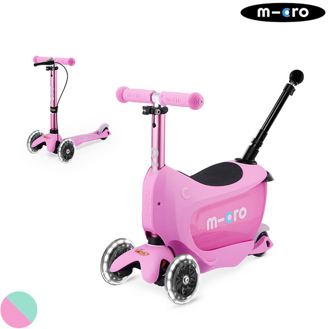 마이크로킥보드 미니 투고 디럭스 플러스 LED+푸쉬바 세트 (색상선택), 핑크, 1개