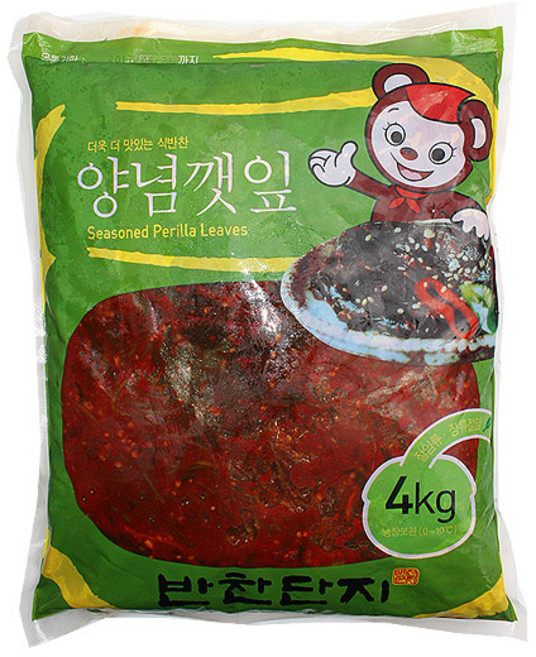 (무)(냉장)반찬단지 양념깻잎4kg, 4kg, 1개
