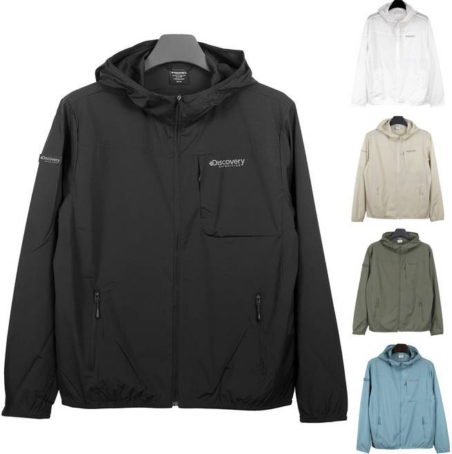 [국내매장 정품] 디스커버리 남성 여름 장마 얇은 프레시벤트 패커블 바람막이 자켓 5종 택1 + 스포츠양말