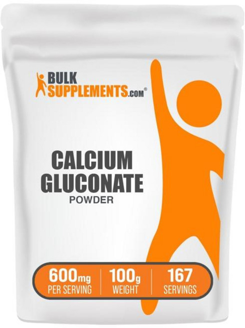 BulkSupplements 글루콘산칼슘 분말 칼슘 보충제, 100g, 1개