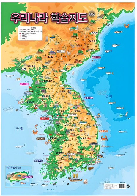 NEW우리나라 학습지도(벽보), 상세 설명 참조, 담터미디어