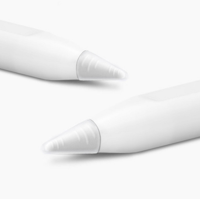 뷰씨 애플펜슬 마모방지 고마찰 펜촉 보호캡 케이스 1세대 2세대 프로 C타입 모델 호환, 투명화이트, 4개