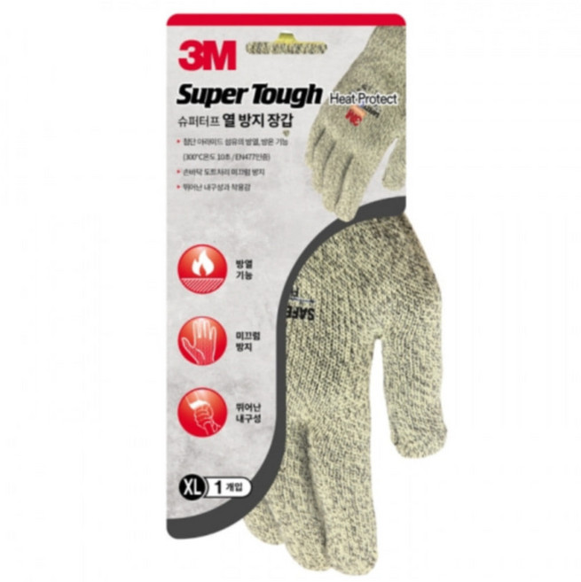 3M 슈퍼터프 열 방지 안전 장갑, 1개