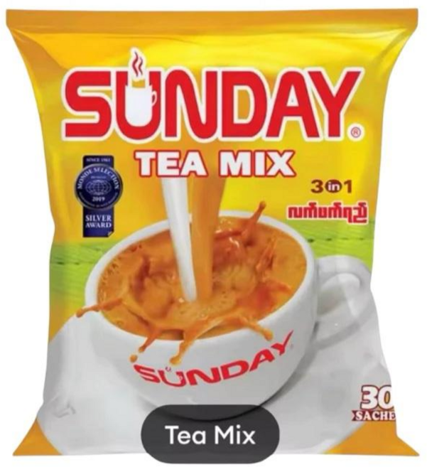미얀마 선데이 밀크티 Sunday Myanmar Tea 아쌈 홍차 750g 30개, 750ml, 3개