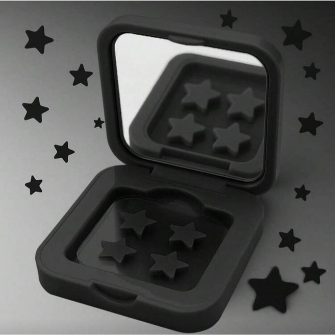 HITWORKER 별모양패치 손거울케이스 여드름트러블패치 하이드로콜로이드패치 60개입 1개, 블랙