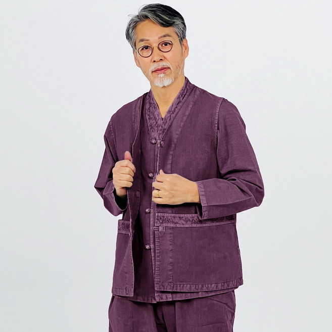 백제봉 생활한복 봄 가을 조끼 저고리 바지 세트 개량한복 절복 법복