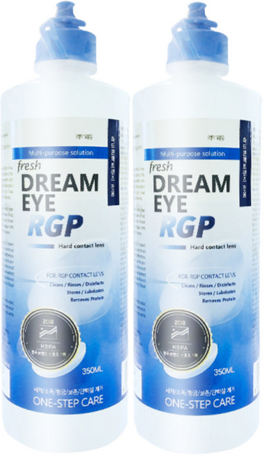 하드렌즈 드림렌즈 케이스 세척액 보존액 350ml, 2개