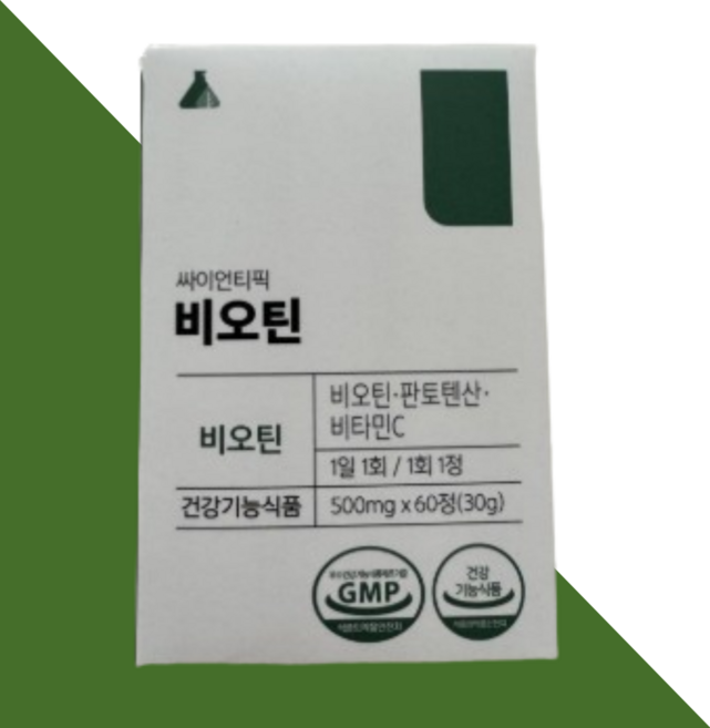 싸이언티픽 비오틴 500mg 판토텐산 비타민 C 바나바잎 크롬 아연 맥주효모 콜라겐 유산균, 3개, 60정