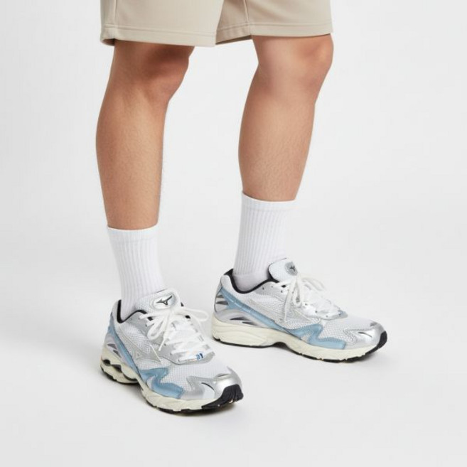 미즈노 공용 웨이브 라이더 10 - 화이트 빈티지 카키 리프 워터스 D1GA243115